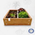 Productafbeelding 6935 van een moestuinbak van 60x60 cm in duurzaam massief bamboehout. Bij Birds and Berries